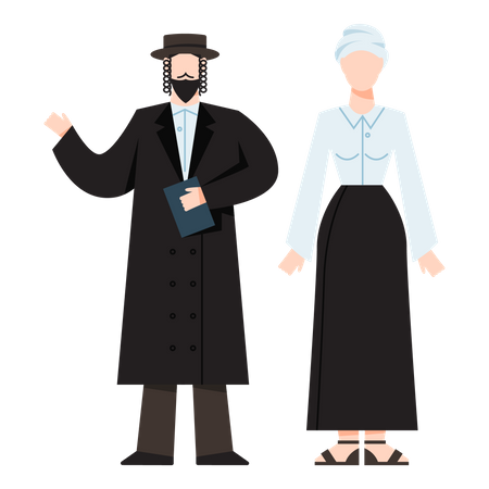 Jewish priest couple Illustration
