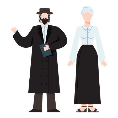 Jewish priest couple  Illustration