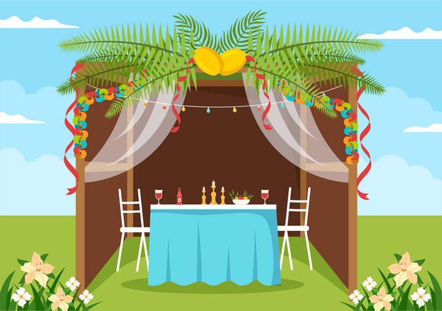 Jewish Sukkah  Illustration