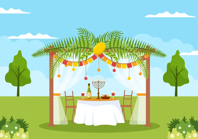 Jewish Sukkah  Illustration