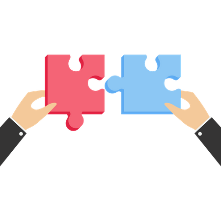 Jigsaw puzzle and business cooperation  Illustration