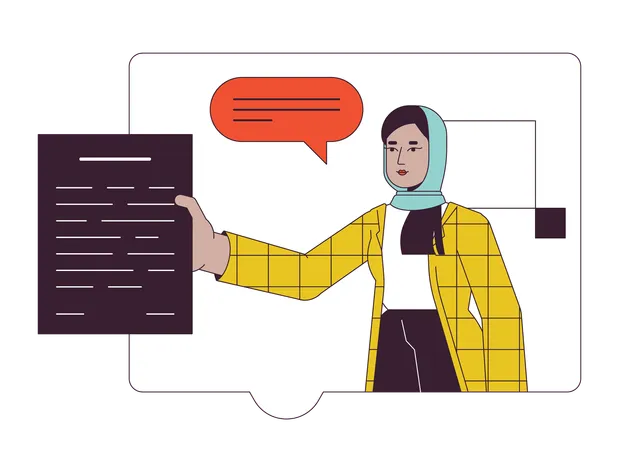 Jigsaw puzzle hijab office worker  Illustration