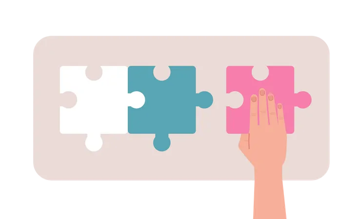 Jigsaw puzzle pieces connecting loading  Illustration