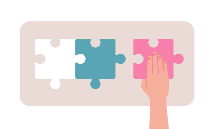 Jigsaw puzzle pieces connecting loading  Illustration