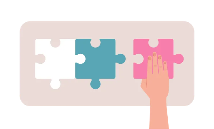 Jigsaw puzzle pieces connecting loading  Illustration