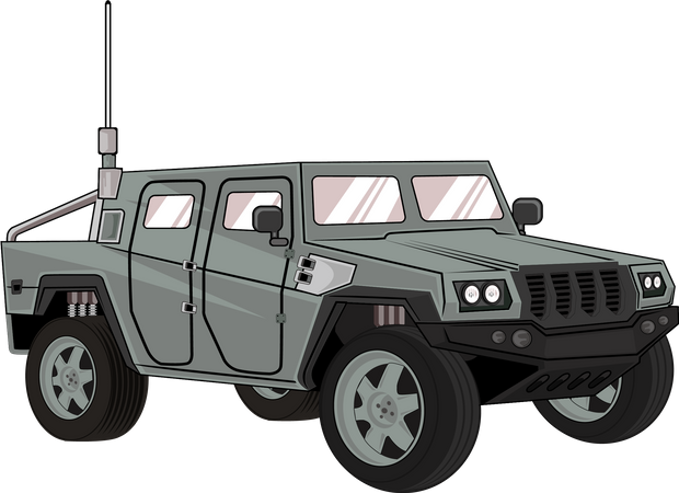 Carro do exército jipe  Ilustração