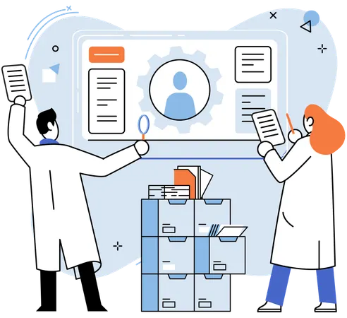 Job agency selects an applicant  Illustration
