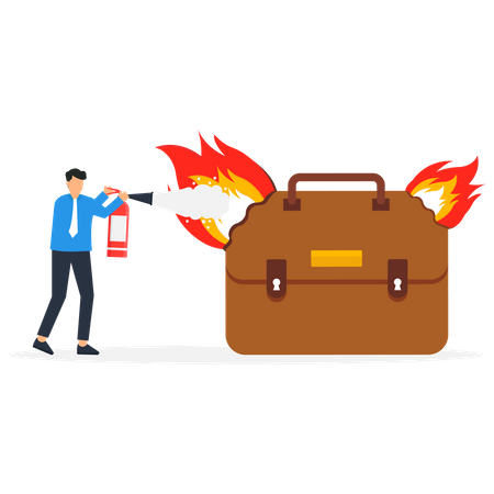 Job briefcase burnout  Illustration