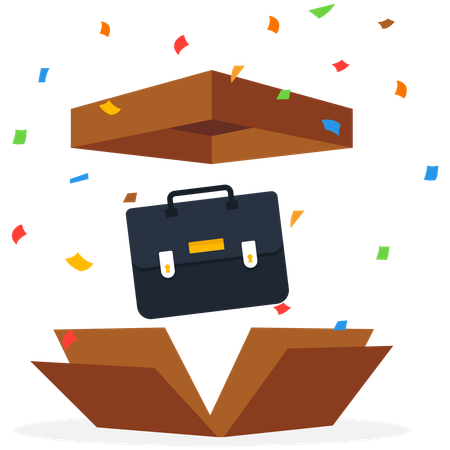 Job briefcase outside the box  Illustration