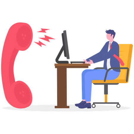 Job candidate getting interview call  Illustration
