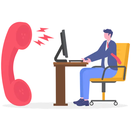Job candidate getting interview call  Illustration