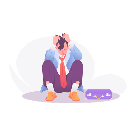Job Depression  Illustration