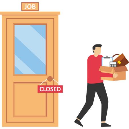 Job due to business closure  Illustration