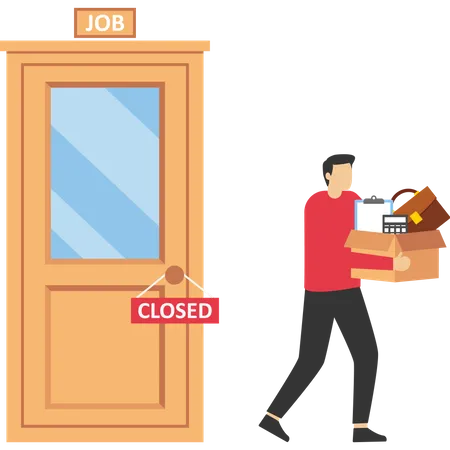 Job Due To Business Closure Searching For Personnel To Work Balance And Equality Work And Life Human Resources Vector Illustration Design Concept In Flat Style Illustration