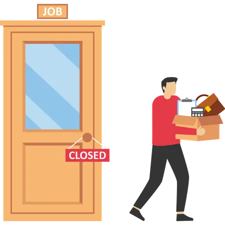 Job due to business closure  Illustration