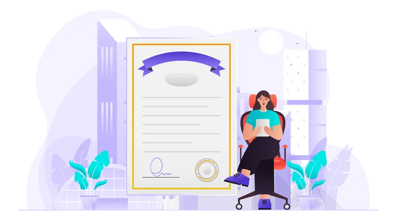 Job Experience Certificate  Illustration