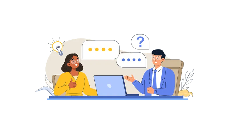 Job Interview Meeting  Illustration