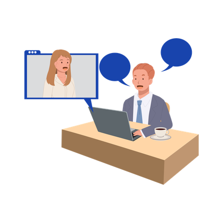 Job Interview Online  Illustration