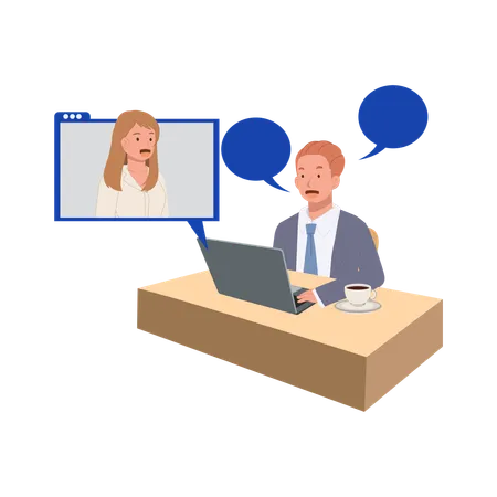 Job Interview Online  Illustration