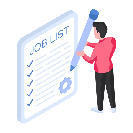 An Editable Design Illustration Of Job List Illustration