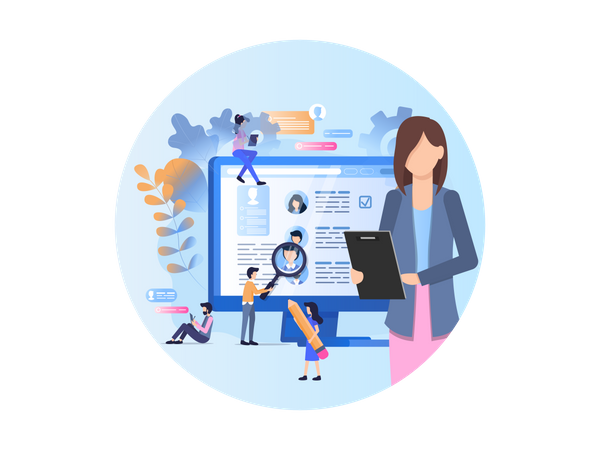 Job profile Selecting for Online Interview  Illustration