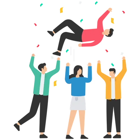 Job promotion celebration Illustration