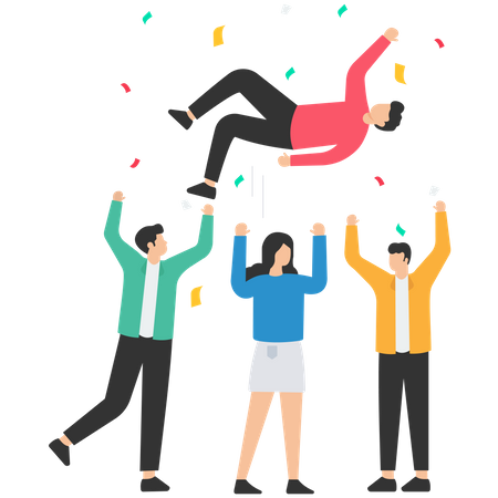 Job promotion celebration  Illustration