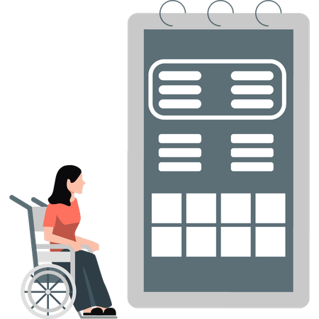 Job search for person with disability from employment agency  Illustration