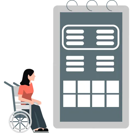 Job search for person with disability from employment agency  Illustration