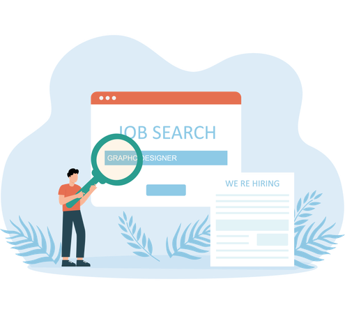 Job search Page Loading on screen  Illustration