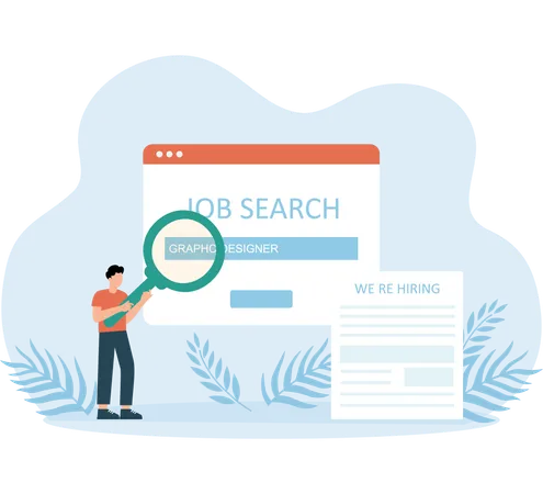 Job search Page Loading on screen  Illustration