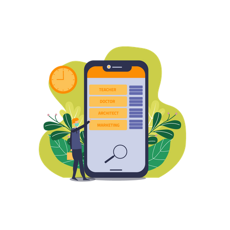 Job Searching App  Illustration