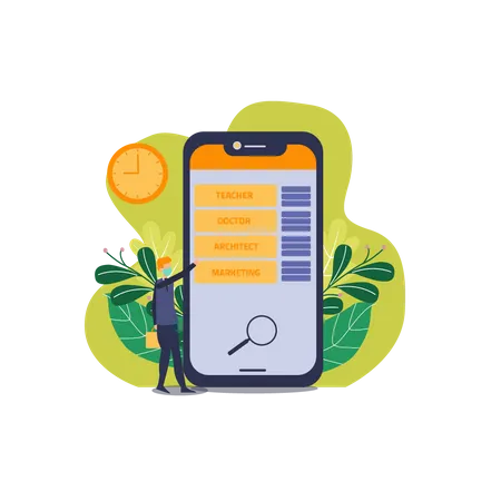 Job Searching App  Illustration