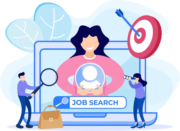Illustration Vector Graphic Cartoon Character Of Job Search Illustration