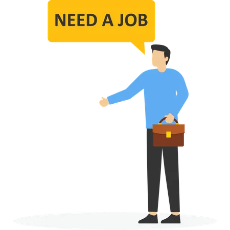 Jobless man finding job  Illustration