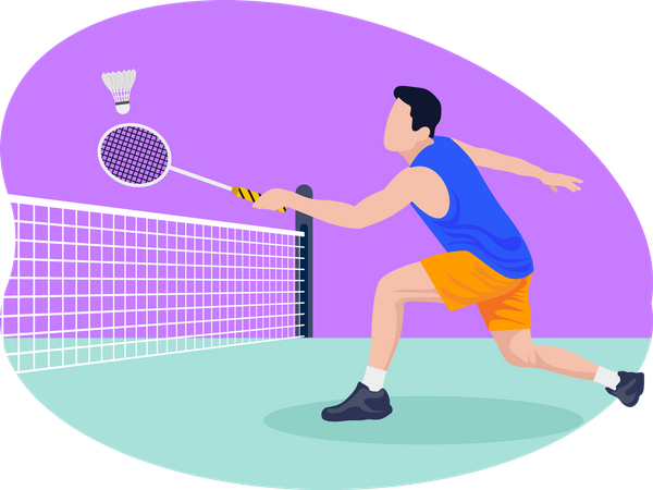 Jogador de badminton masculino  Ilustração
