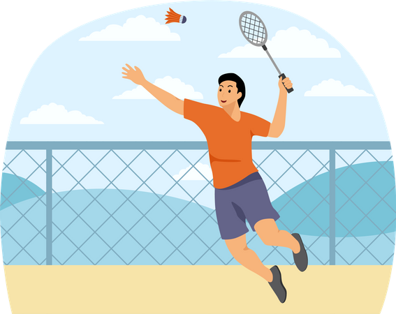 Jogador de badminton  Ilustração