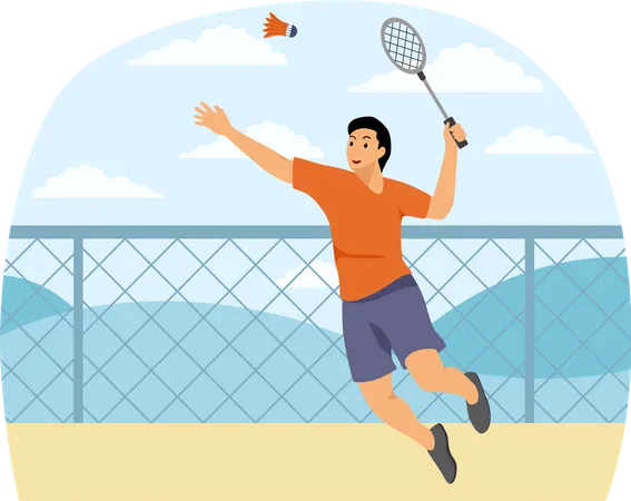 Jogador de badminton  Ilustração