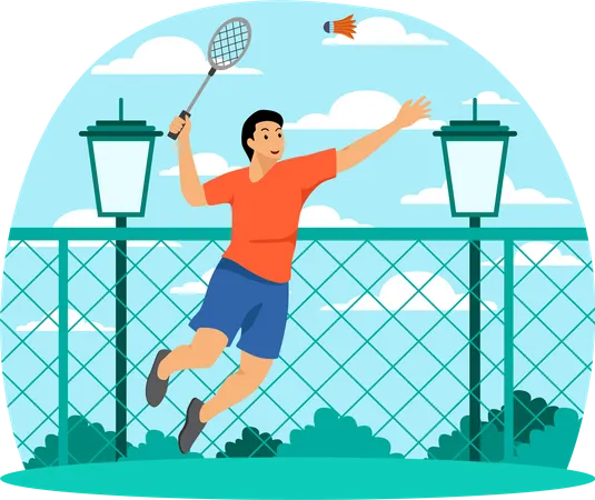 Jogador de badminton  Ilustração