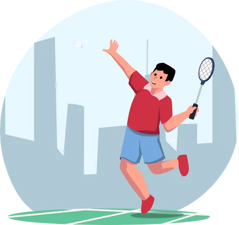 Jogador de badminton  Ilustração