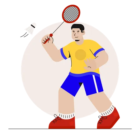 Jogador de badminton masculino  Ilustração