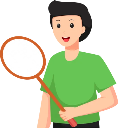 Jogador de badminton masculino  Ilustração