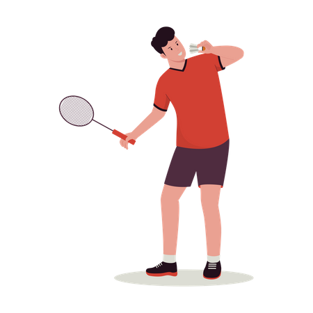 Jogador de badminton masculino  Ilustração