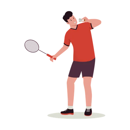 Jogador de badminton masculino  Ilustração