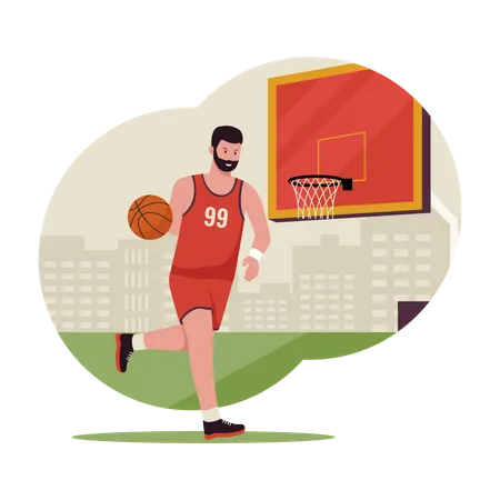 Jogador de basquete  Ilustração