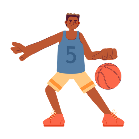 Jogador de basquete afro-americano  Ilustração