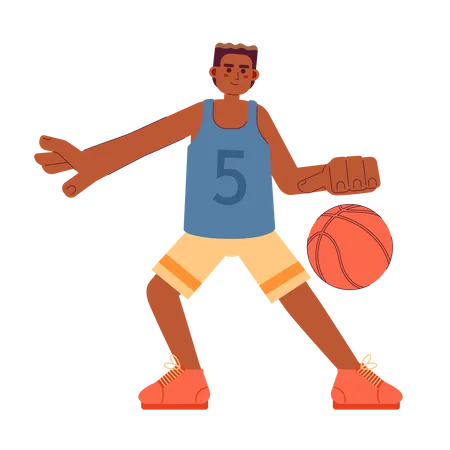 Jogador de basquete afro-americano  Ilustração