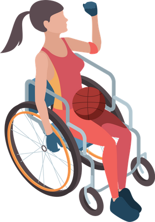 Jogador de basquete deficiente  Ilustração