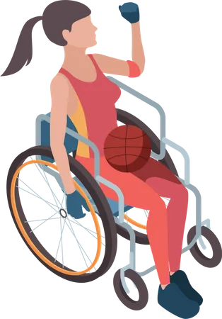 Jogador de basquete deficiente  Ilustração