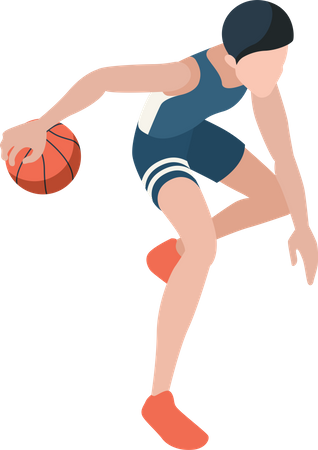 Jogador de basquete jogando  Ilustração